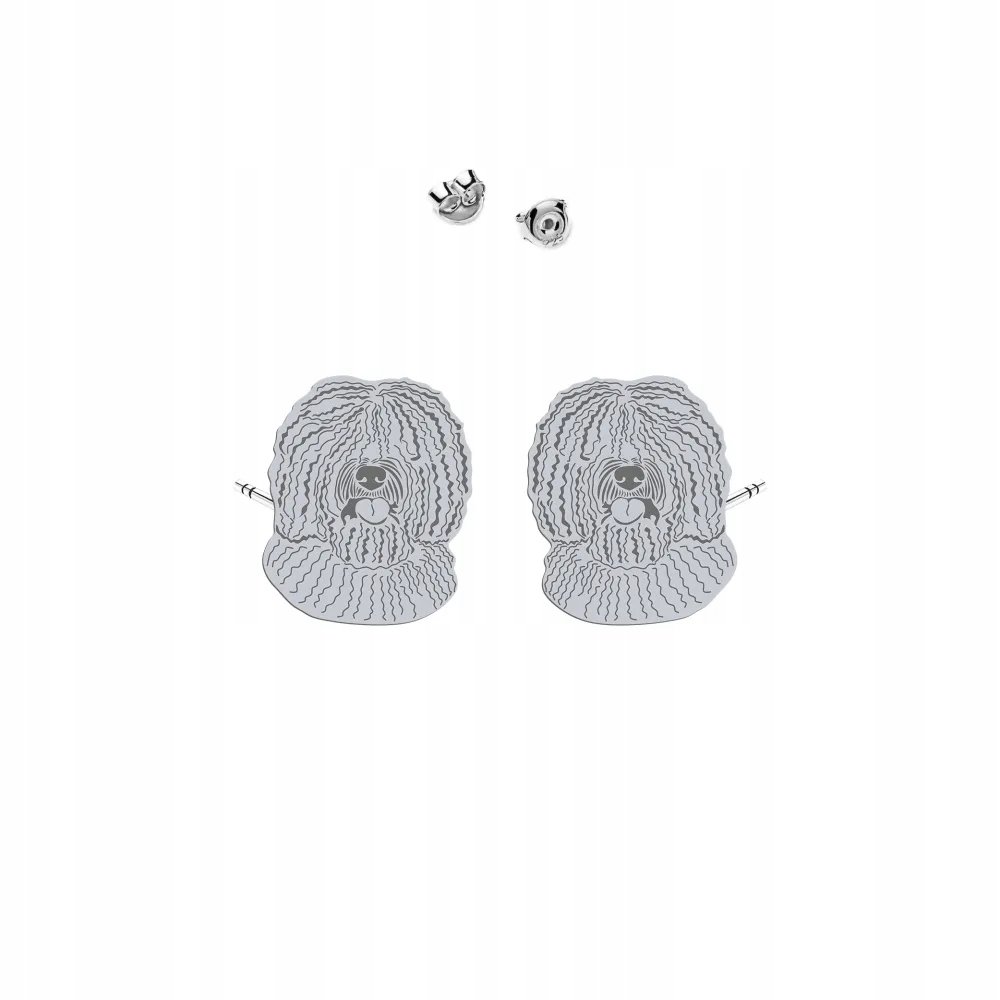 Kolczyki Srebrne 925 z psem Hiszpański Pies Dowodny sztyfty DEDYKACJA