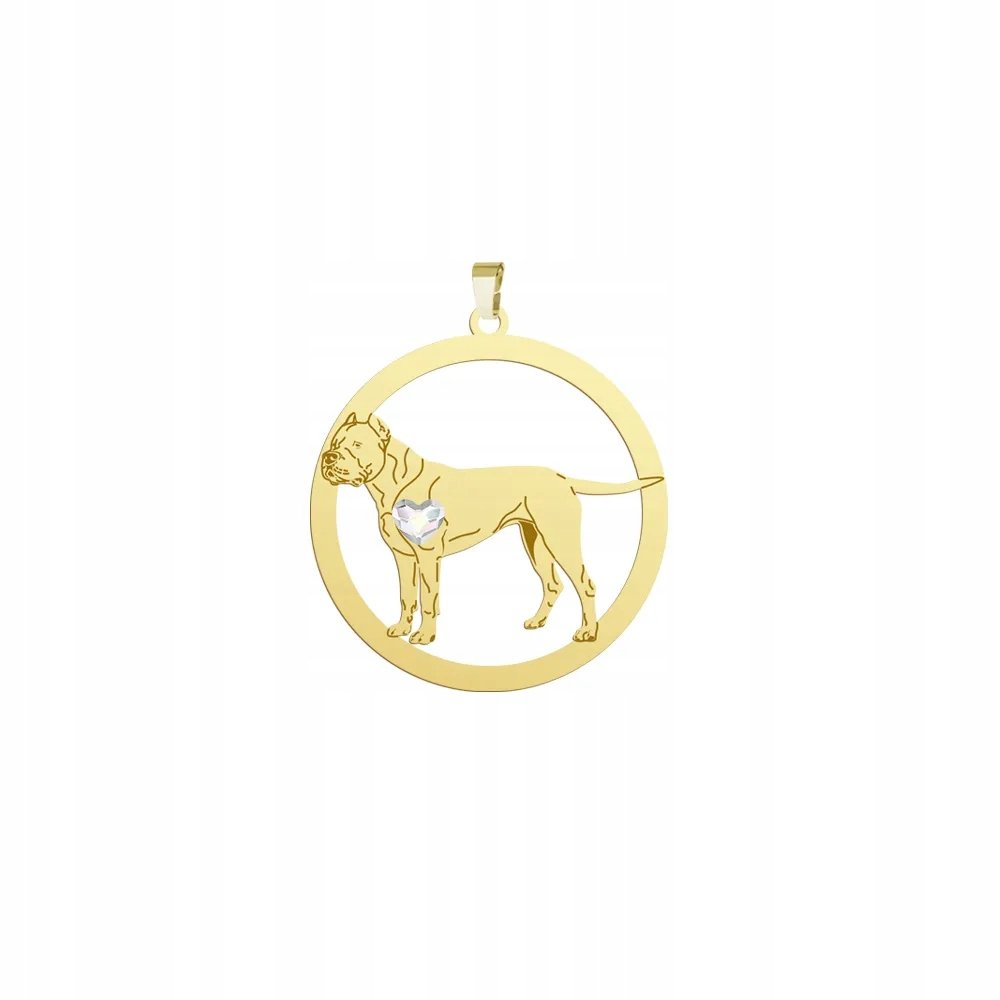 Zawieszka Złota z Dog Argentyński 925 Prezent Kobieta Biżuteria GRAWER