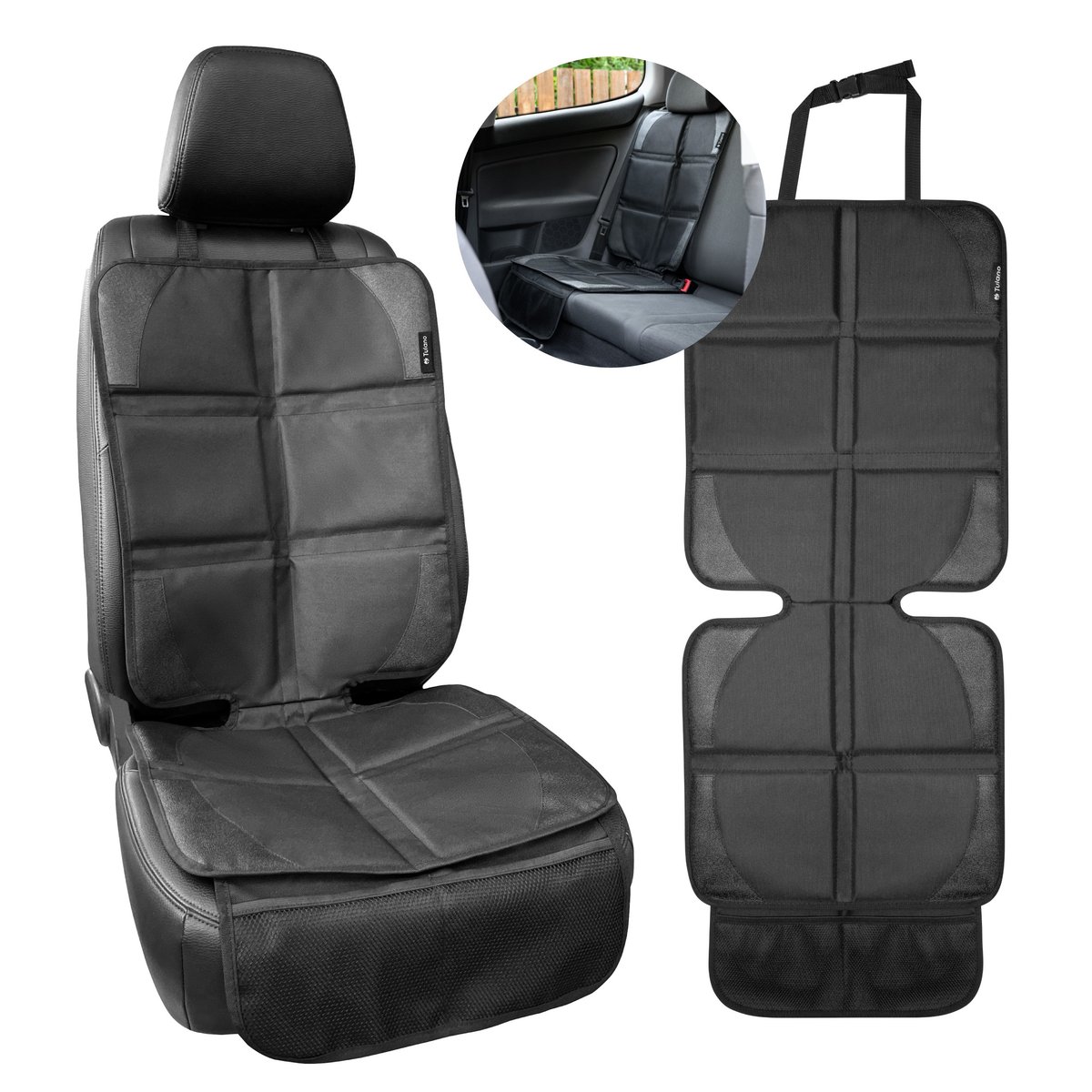 Uniwersalna mata ochronna pod fotelik samochodowy Tulano Case 30, czterowarstwowa, czarna