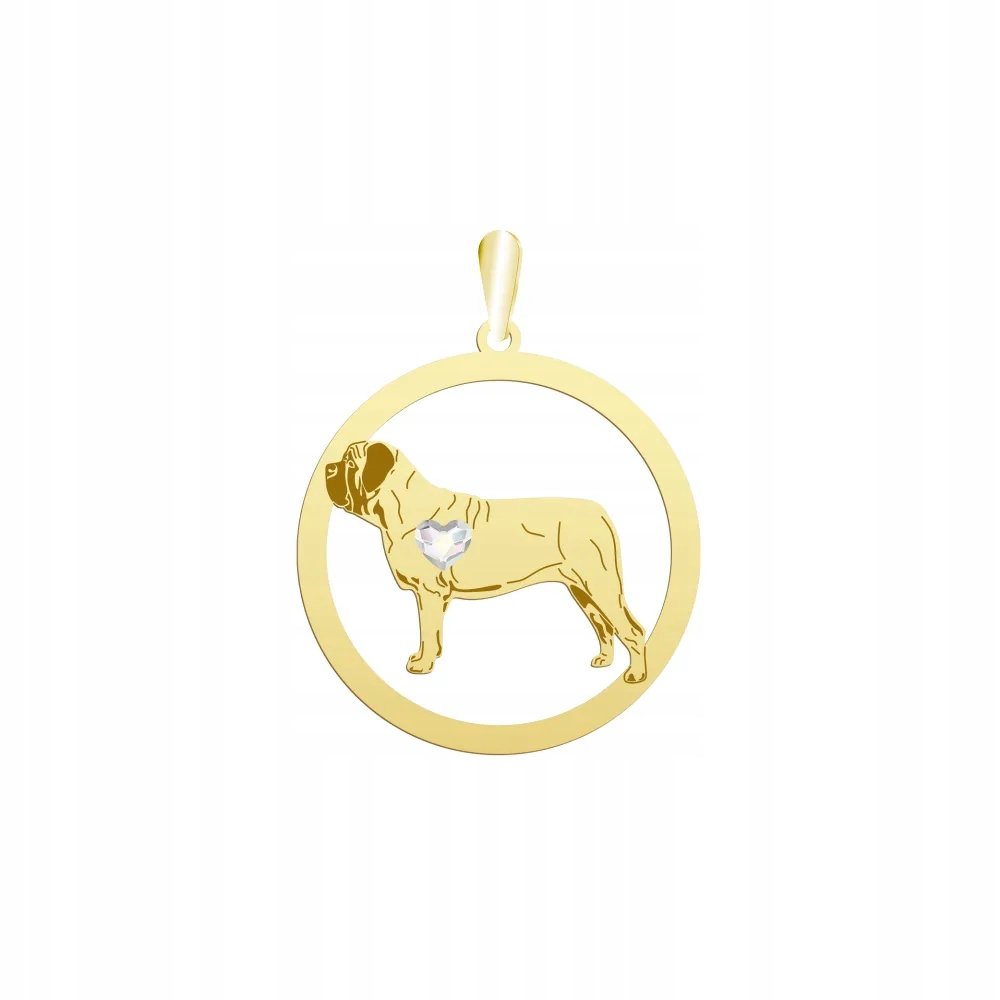 Zawieszka Złota z psem English Mastiff 925 Biżuteria Kobieta GRAWER
