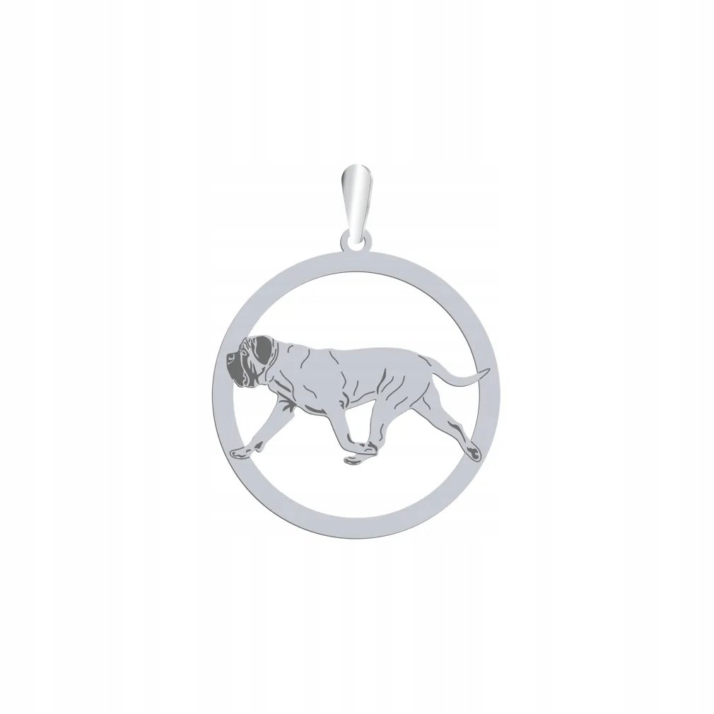 Zawieszka Srebrna z psem English Mastiff 925 Biżuteria na Prezent GRAWER