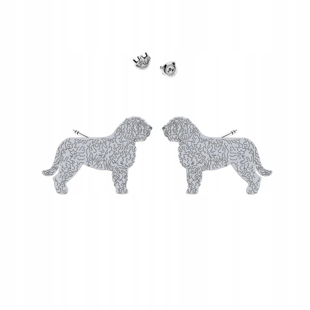 Kolczyki Srebrne 925 z psem Hiszpański Pies Dowodny sztyfty DEDYKACJA