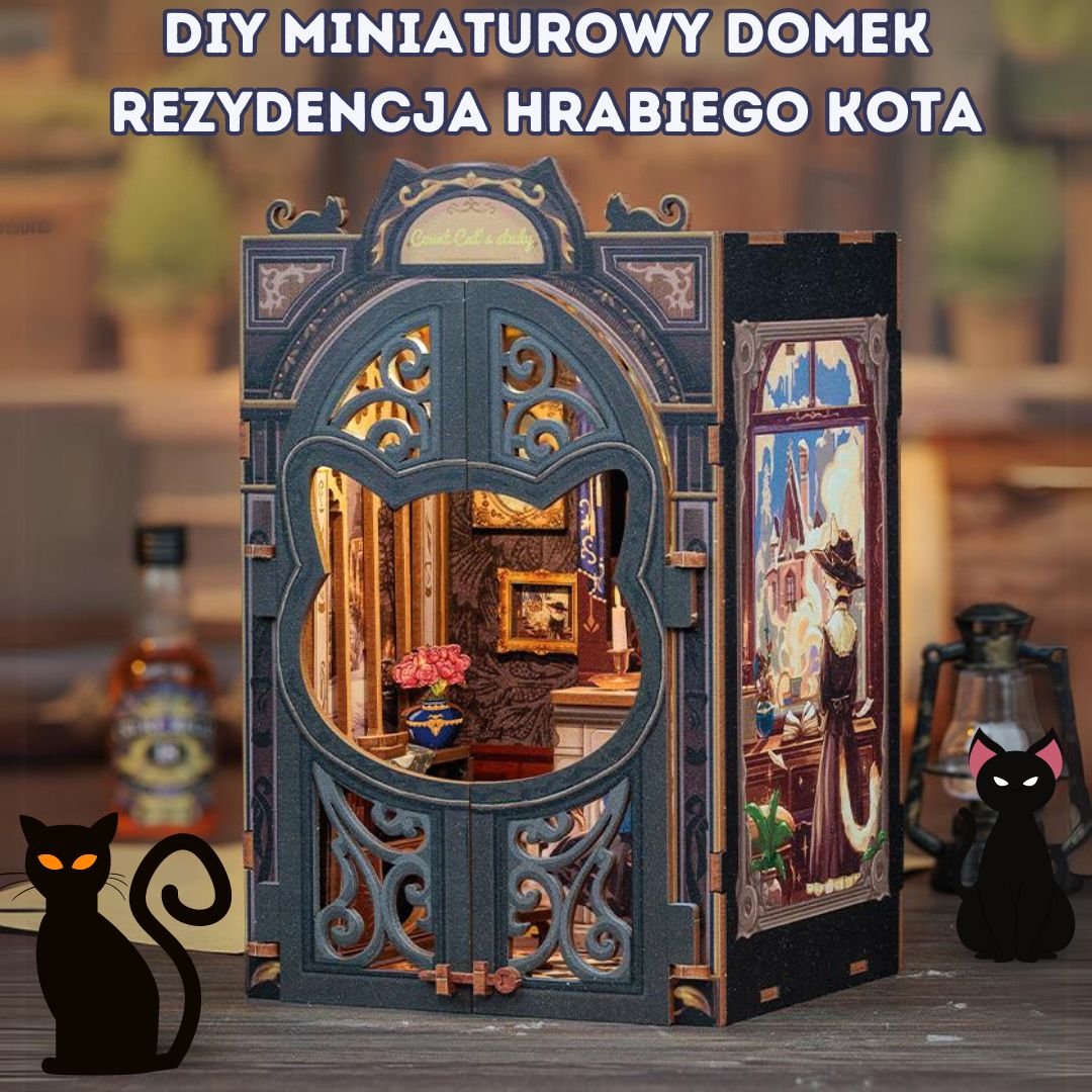 DIY Miniaturowy Domek - Rezydencja Hrabiego Kota BOOK NOOK DIY