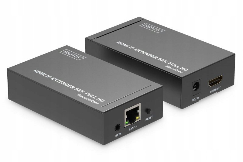 Przedłużacz/Extender DIGITUS HDMI 1080p 60Hz 120m po skrętce kat.6 HDCP 1.3