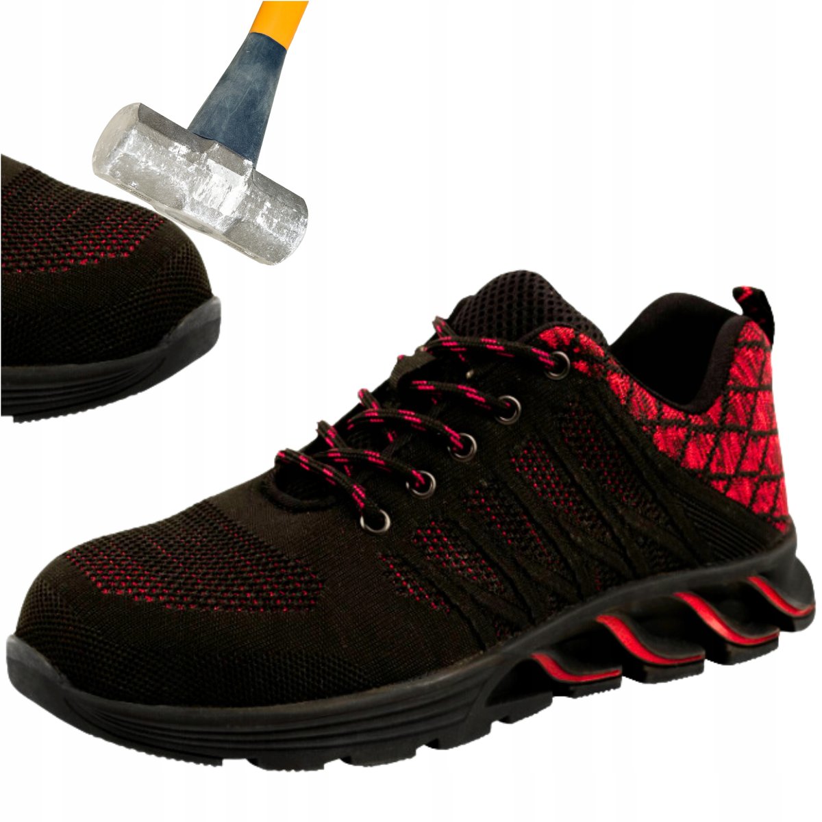 Buty robocze PÓŁBUTY ROBOCZE Sportowe z METALOWYM NOSKIEM BHP Oddychające