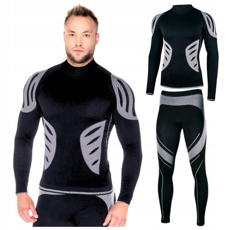 BIELIZNA TERMOAKTYWNA męska Koszulka + Kalesony Szybkoschnąca Lekka KOMPLET