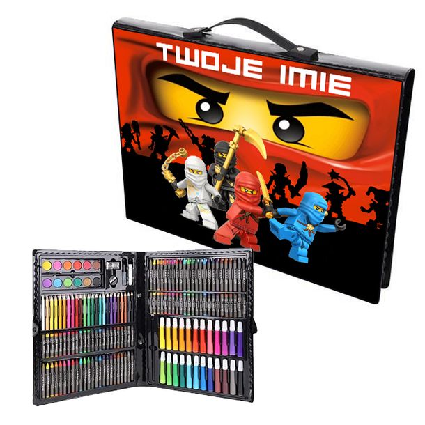 Zestaw Do Malowania 168 SZTUK Walizka LEGO NINJAGO *TWOJE IMIĘ* Wzory
