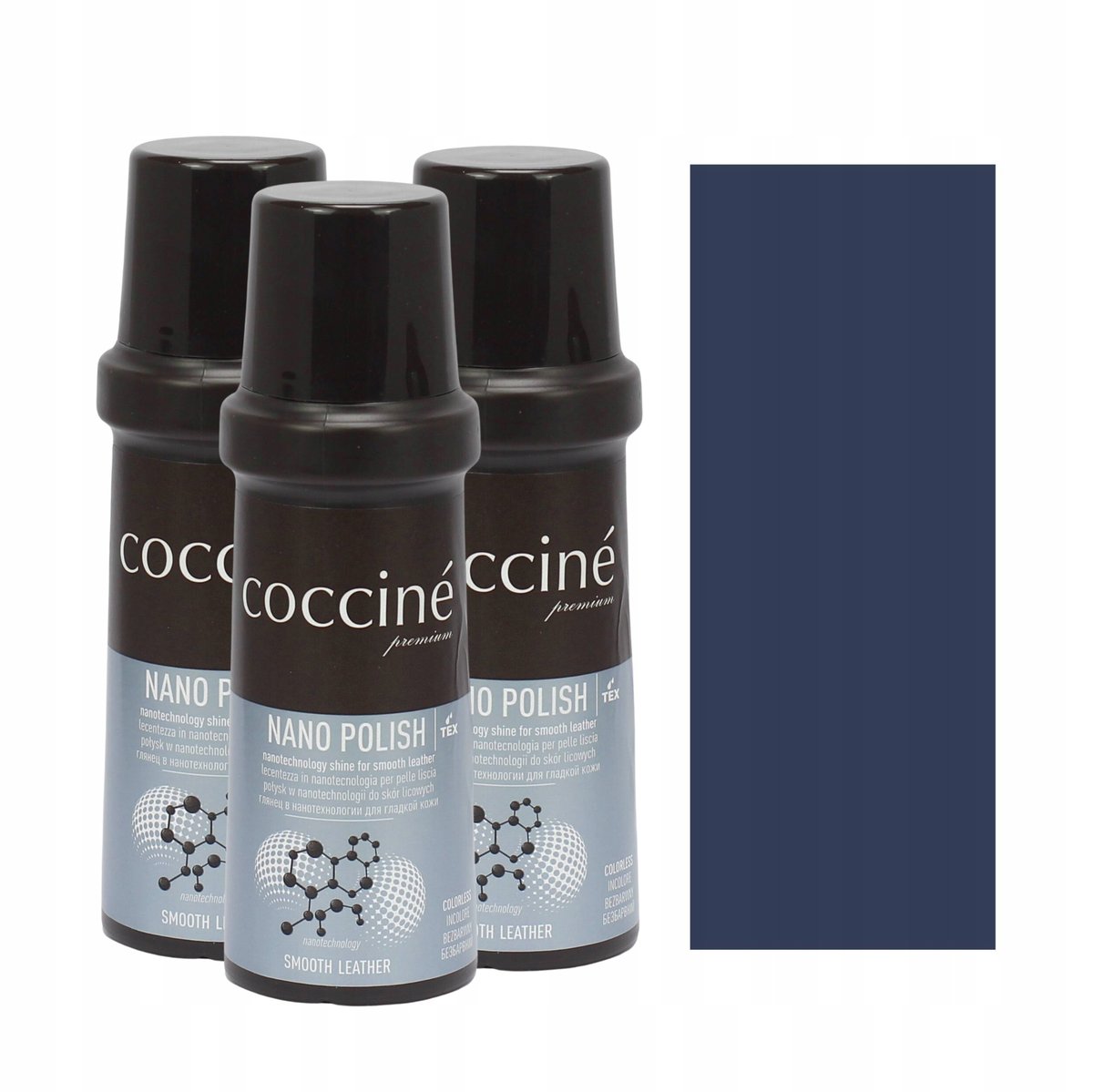 3x Coccine Nano Pasta Granatowa Płynna Nabłyszczająca dla Skór Licowych