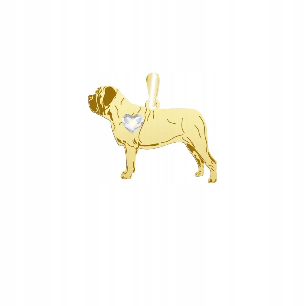 Zawieszka Złota z psem English Mastiff 925 Biżuteria na Prezent GRAWER