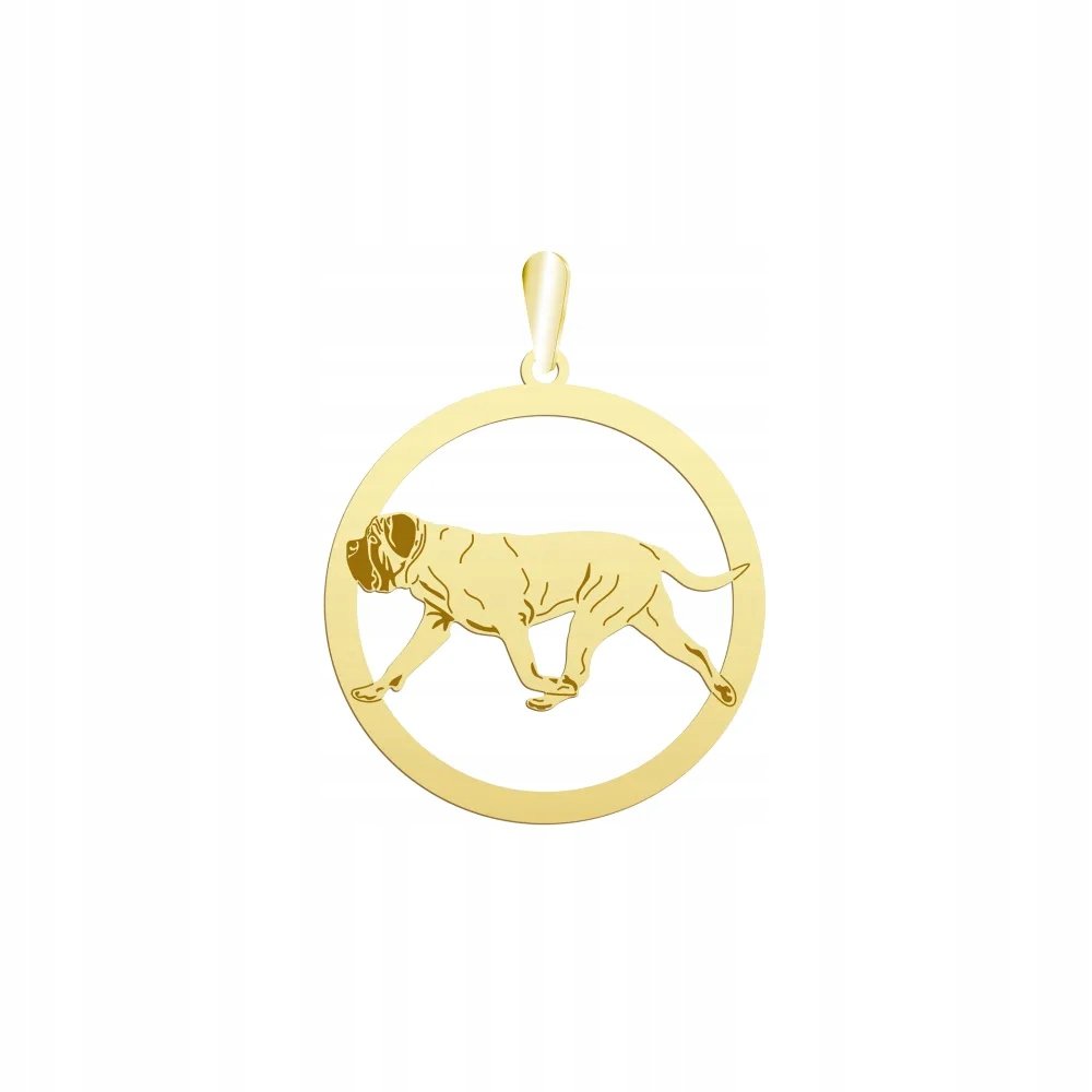 Zawieszka Złota z psem Mastif Angielski 925 Biżuteria na Prezent GRAWER