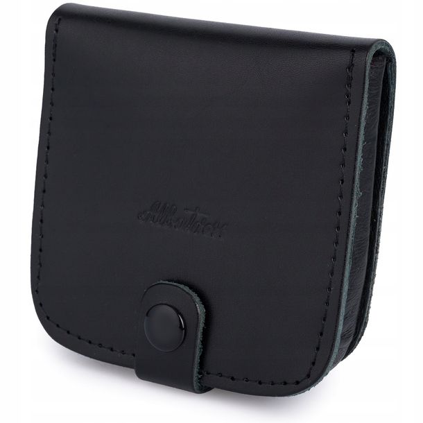 Etui banknotówka kwadratowa portfel skórzany czarny Albatros premium