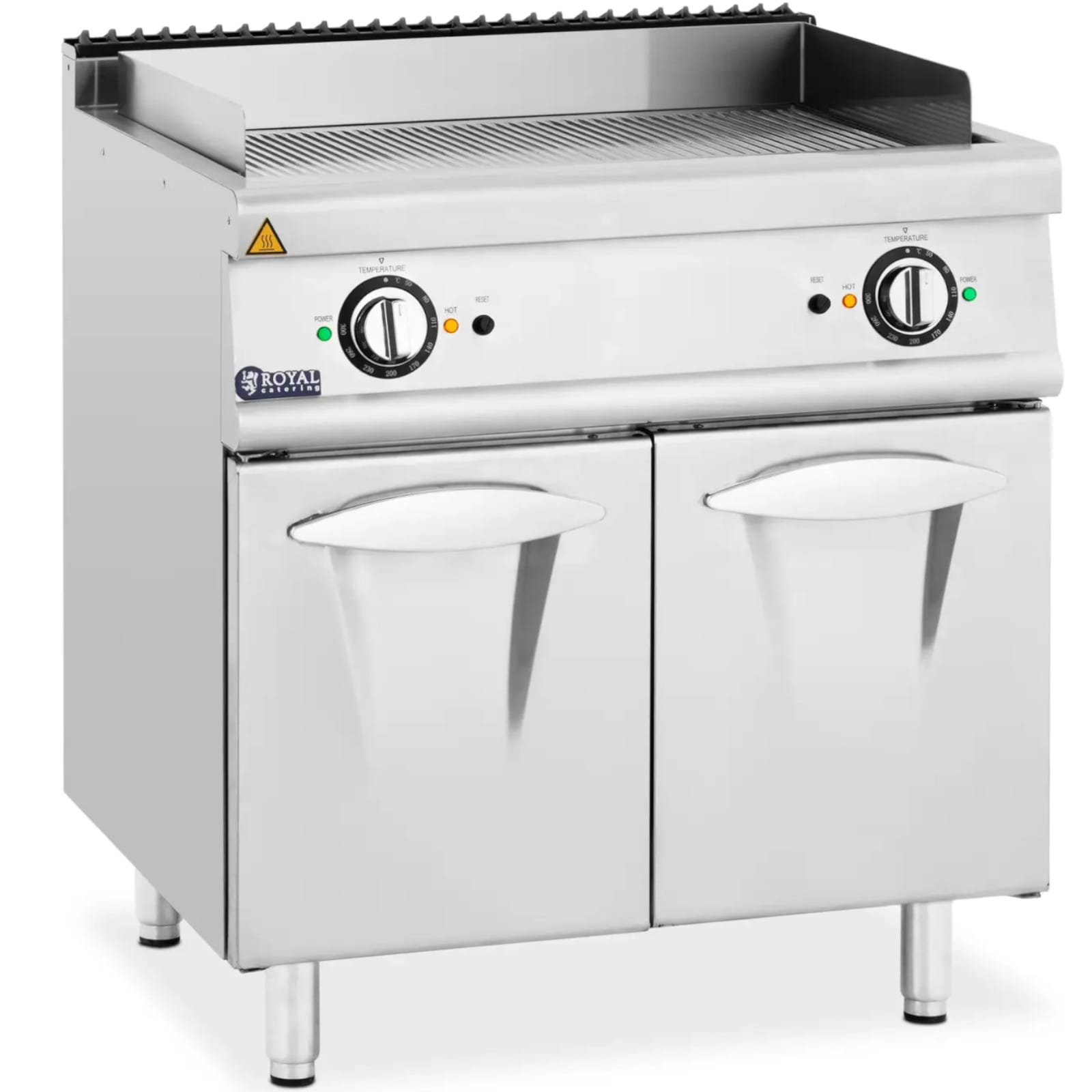 Grill płyta grillowa elektryczna podwójna ryflowana z szafką wolnostojąca 10.8 kW 400 V