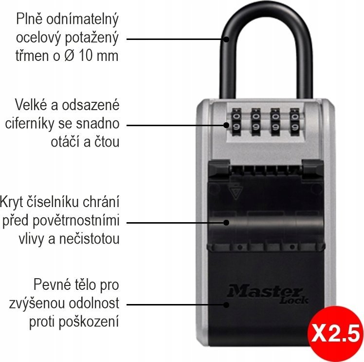 MasterLock Kasetka na klucze z zamkiem szyfrowym i wyjmowanš szeklš