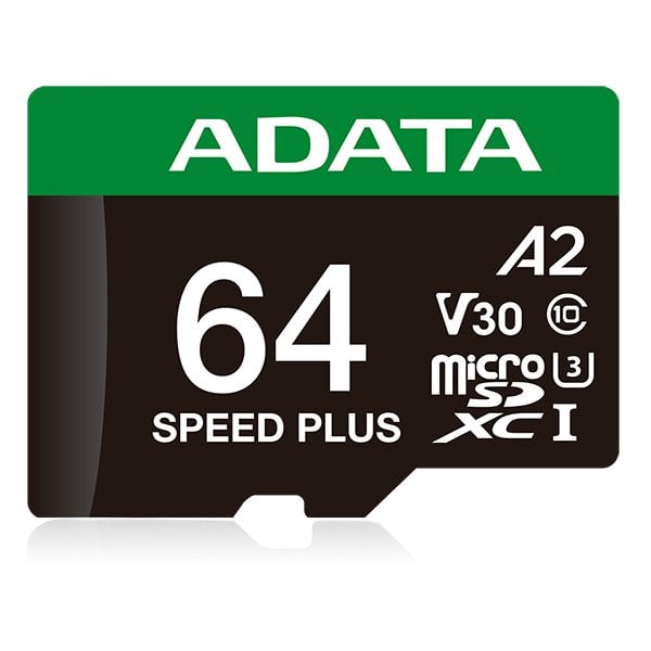 Karta ADATA Speed Plus MicroSDXC 64 GB Class 3 UHS-I/U3 A2 V30 UD64GUI3V30A2SP-RA1