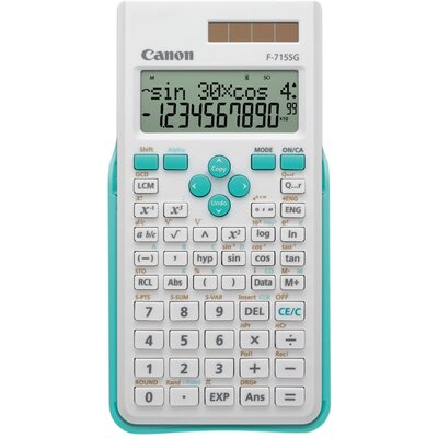 Canon Kalkulator F-715SG, biała, szkolny, 12 cyfr, obudowa z niebieskim wykończeniem