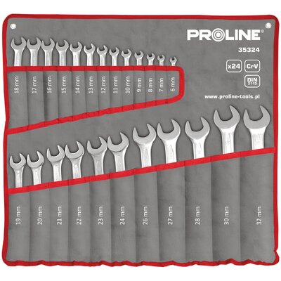 Proline KLUCZE OCZKOWO-płaski ILOŚĆ 24 6-32mm DIN 3113 CrV 35324