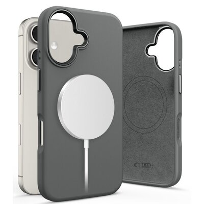 Etui TECH-PROTECT Silicone Pure MagSafe do Apple iPhone 16 Grafitowy