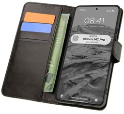 Bizon Etui z klapką Case Pocket do Xiaomi 14T Pro, czarne