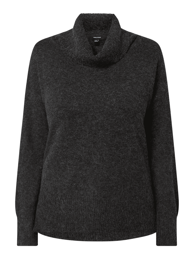 Sweter z wywijanym kołnierzem i obniżonymi ramionami model ‘Doffy’