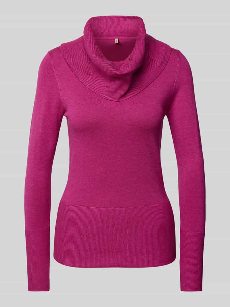 Sweter z dzianiny z prążkowanymi wykończeniami model ‘Dollie’
