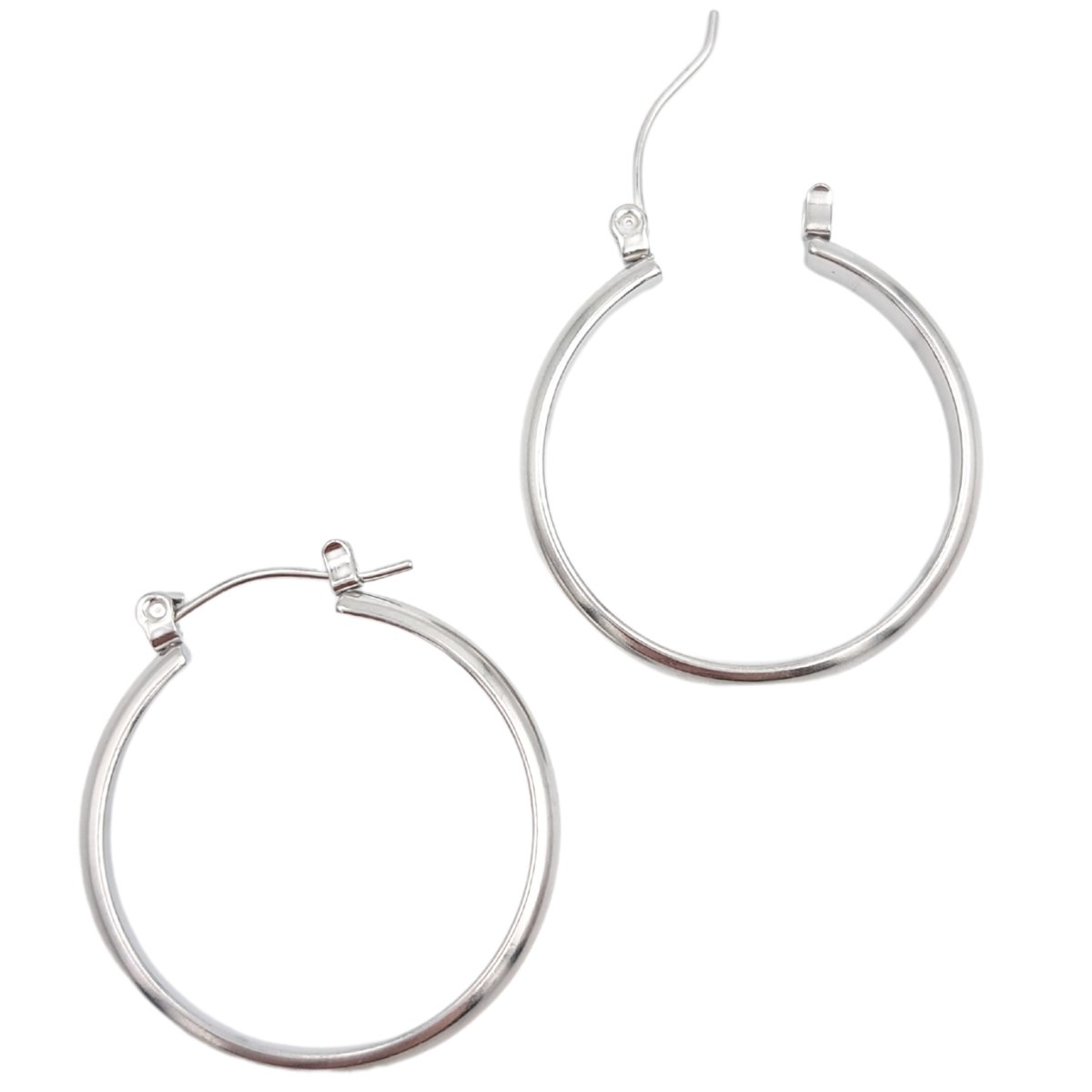 Kolczyki srebrne kółeczka 30mm - Stal chirurgiczna