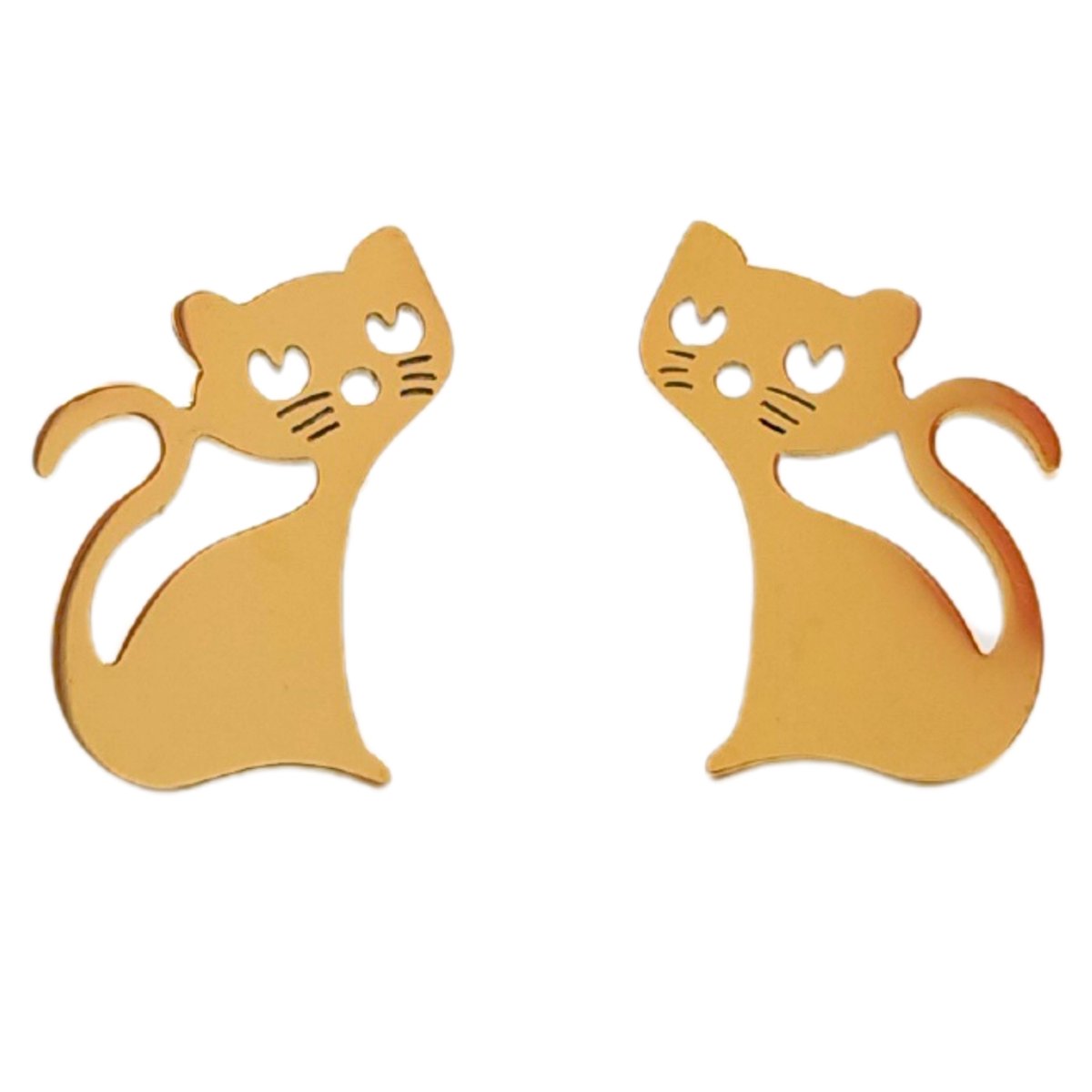 Kolczyki Złote Koty - Pozłacana Stal chirurgiczna