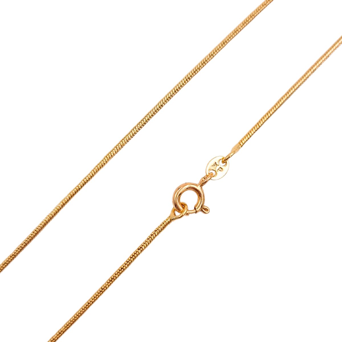 Łańcuszek Linka Żmijka Ogon Węża 50cm / 1,2mm - Pozłacany 18k Złotem