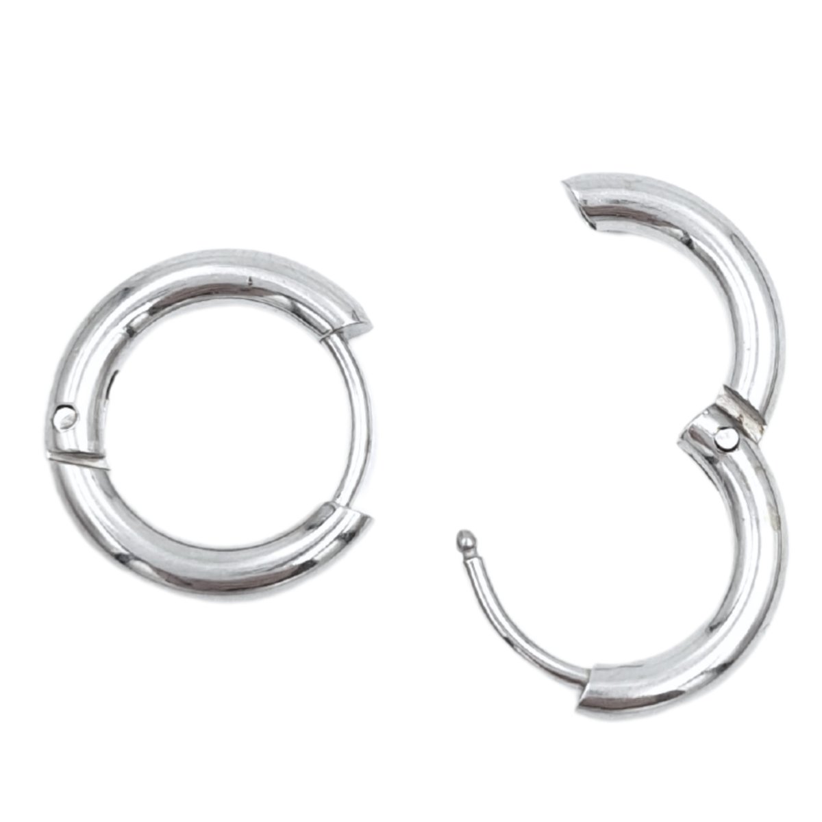 Kolczyki Srebrne Kółeczka 14mm - Stal chirurgiczna