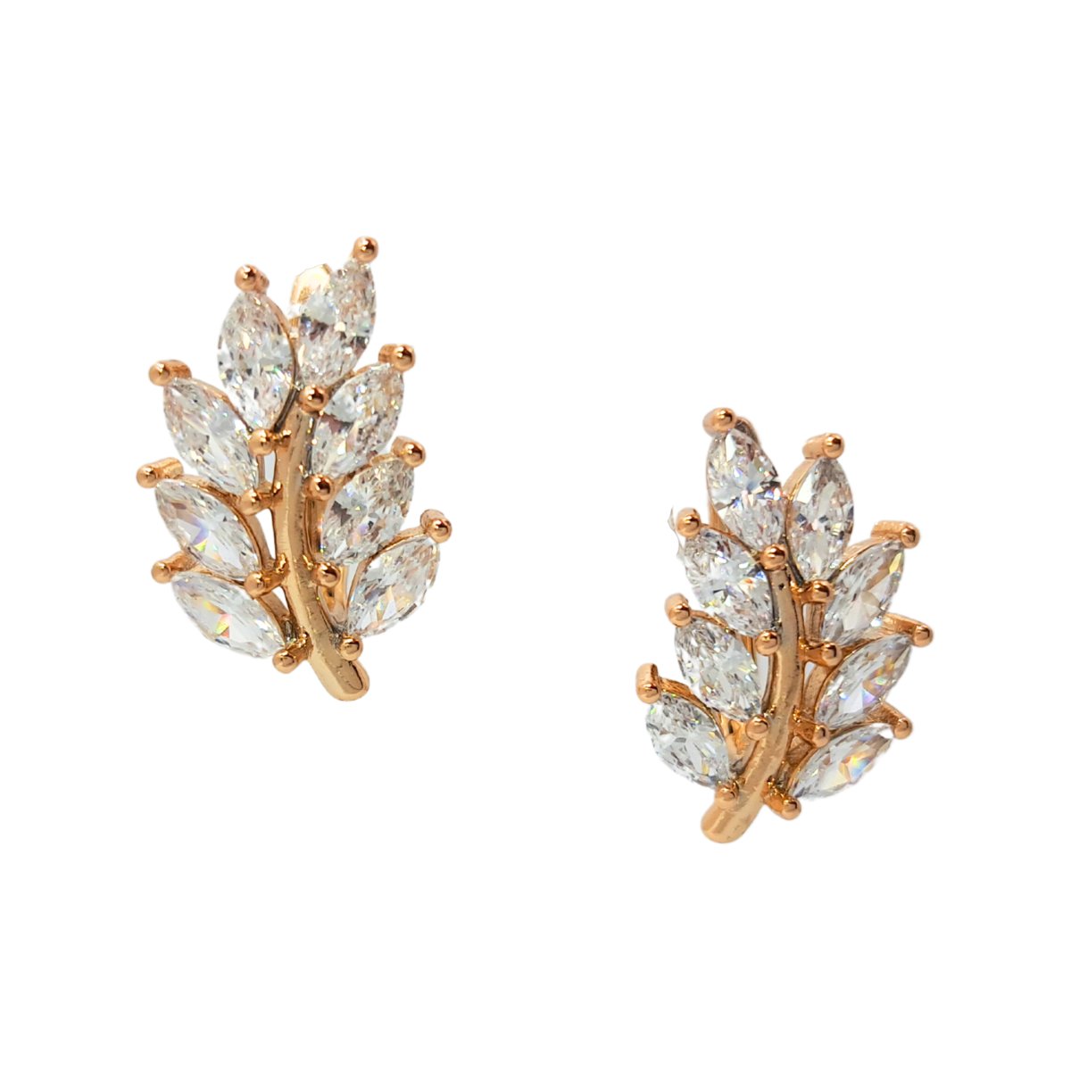 Kolczyki złota gałązka - Pozłacane 18k złotem