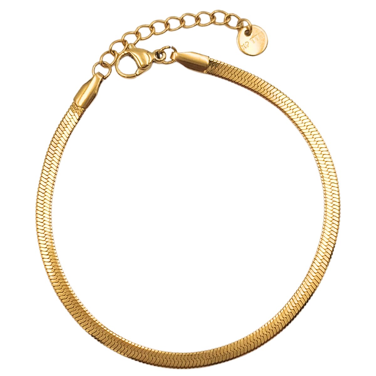 Bransoletka Złota Taśma 17cm x 3mm - Pozłacana stal chirurgiczna