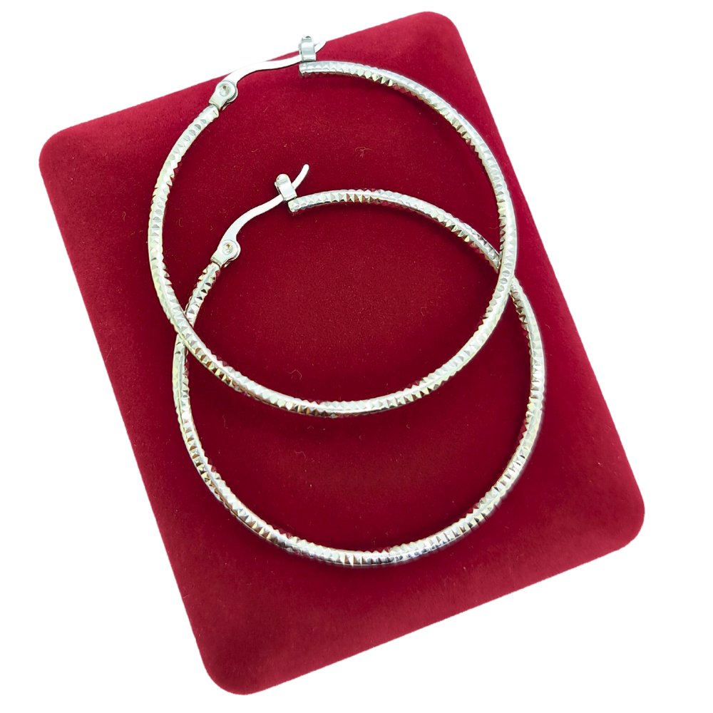 Kolczyki koła 45mm x 2mm - Stal chirurgiczna