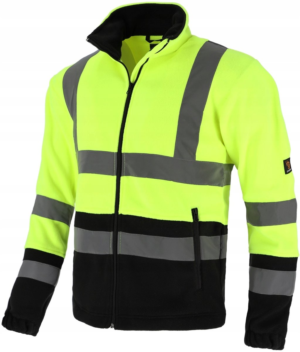 Ciepły polar roboczy OCIEPLANY ODBLASKOWY OSTRZEGAWCZY Bluza polarowa XL