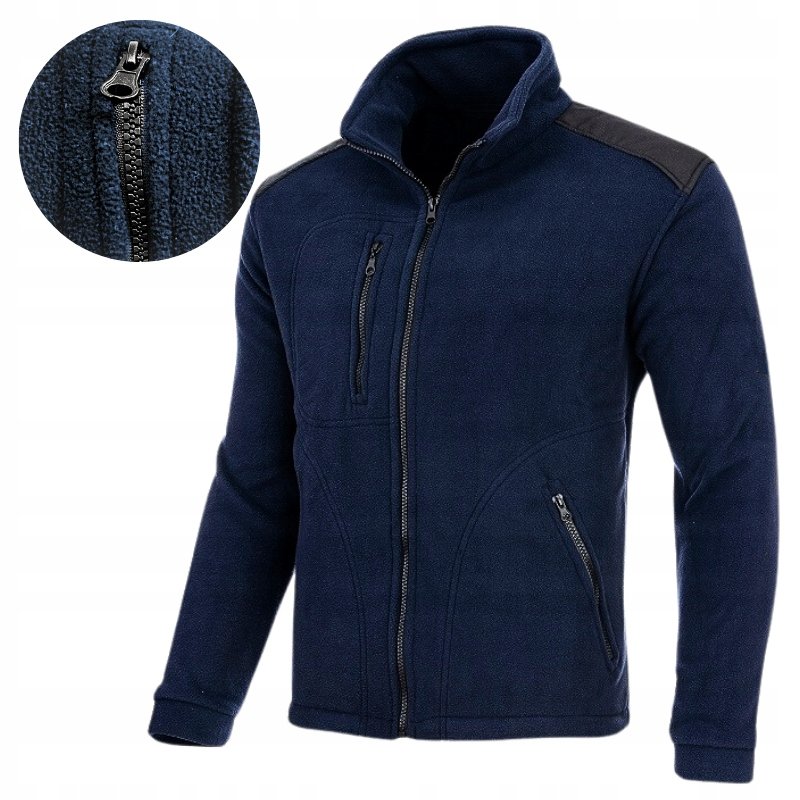 POLAR MĘSKI roboczy bluza męska granatowa polarowa Ciepła Wzmocniona