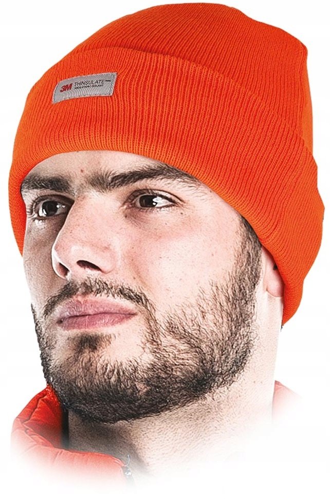 Czapka zimowa robocza OSTRZEGAWCZA męska damska