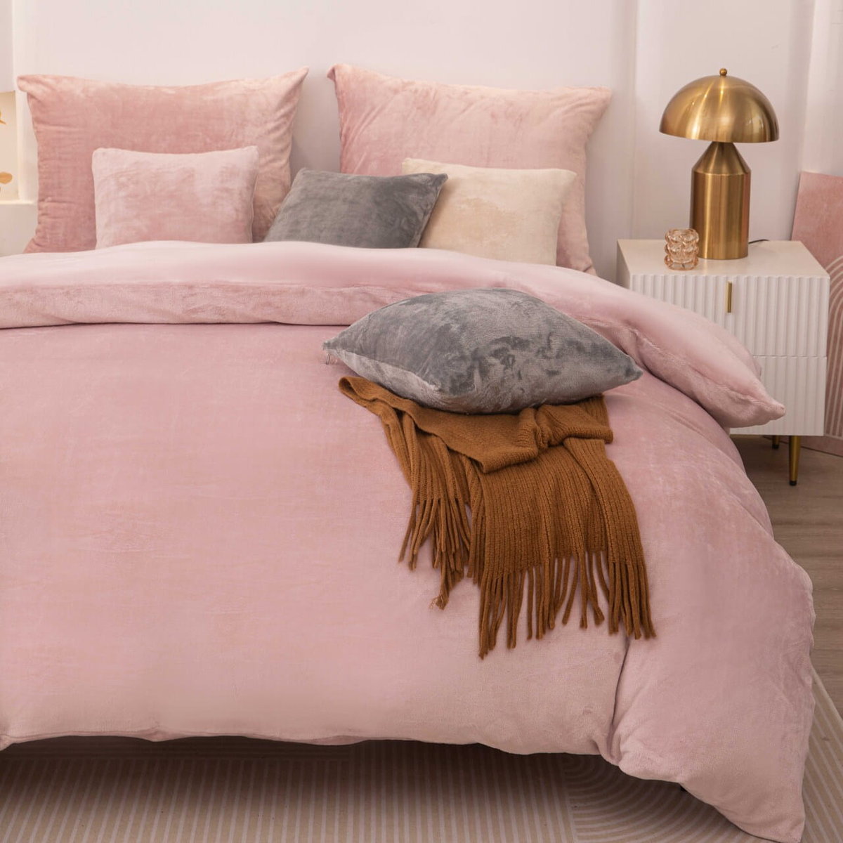 Pudrowa Pościel MIŚ Z Mikrofibry 160x200 Cozy