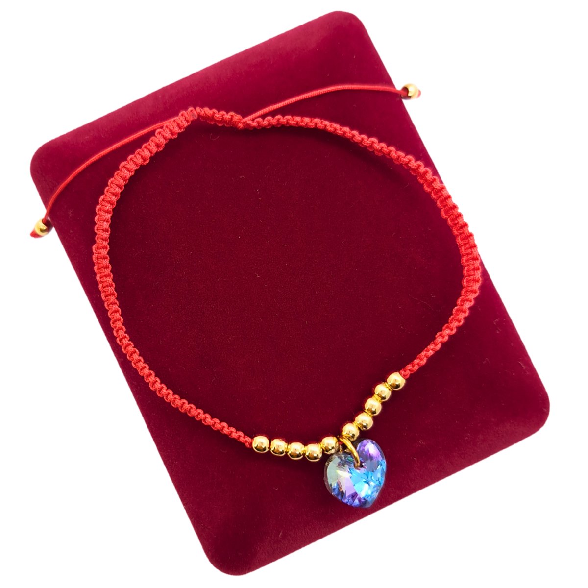 Bransoletka na czerwonym sznurku serce Vitrail