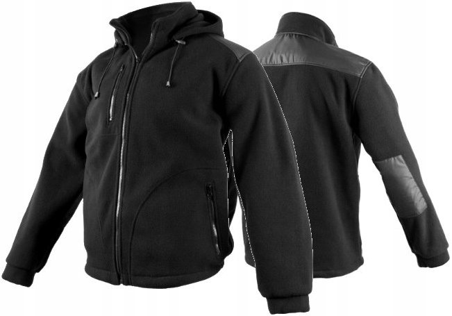 Gruby polar męski ocieplany BLUZA POLAROWA męska z ODPINANYM KAPTUREM r. S