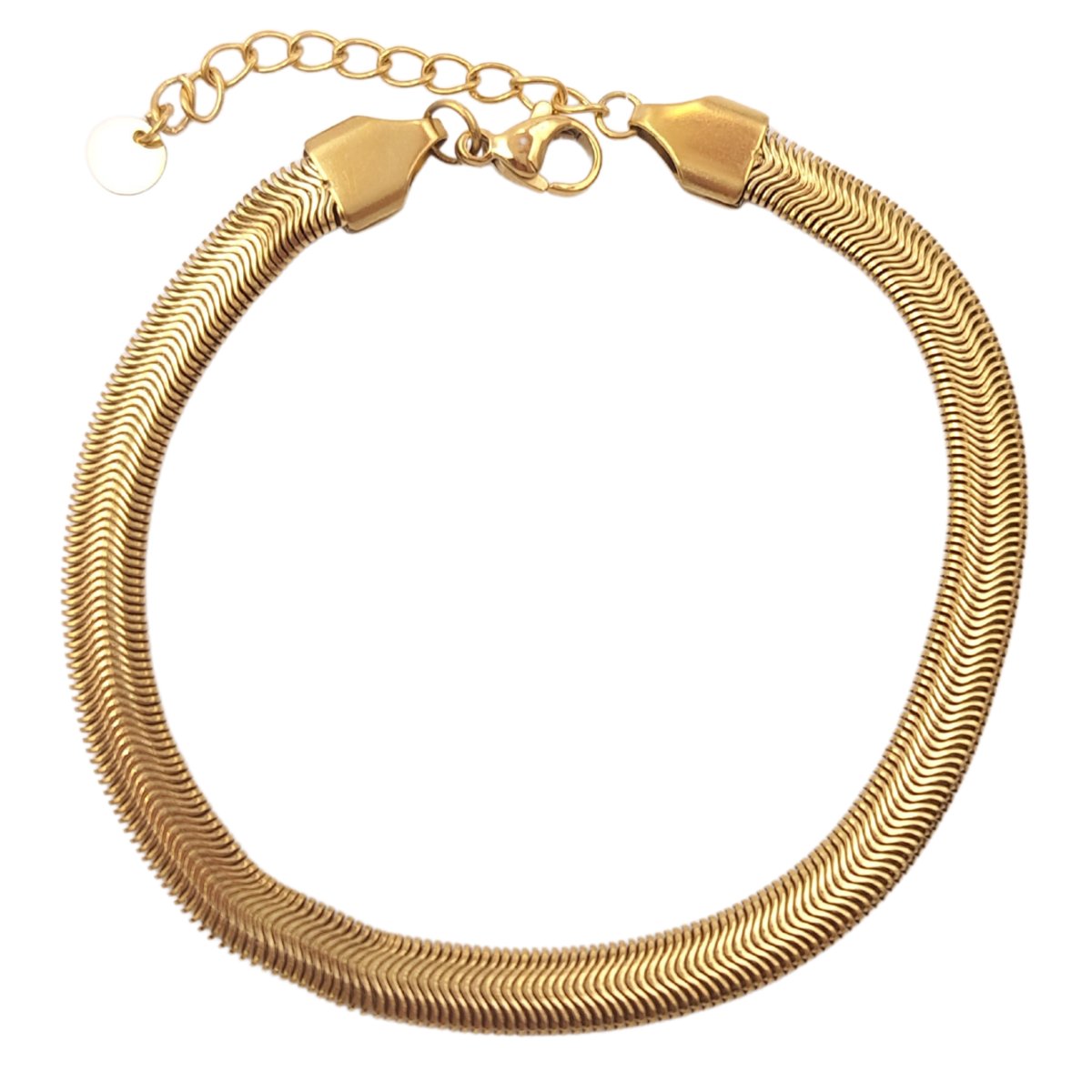 Bransoletka Złota Żmijka 18cm x 5mm - Pozłacana Stal Chirurgiczna