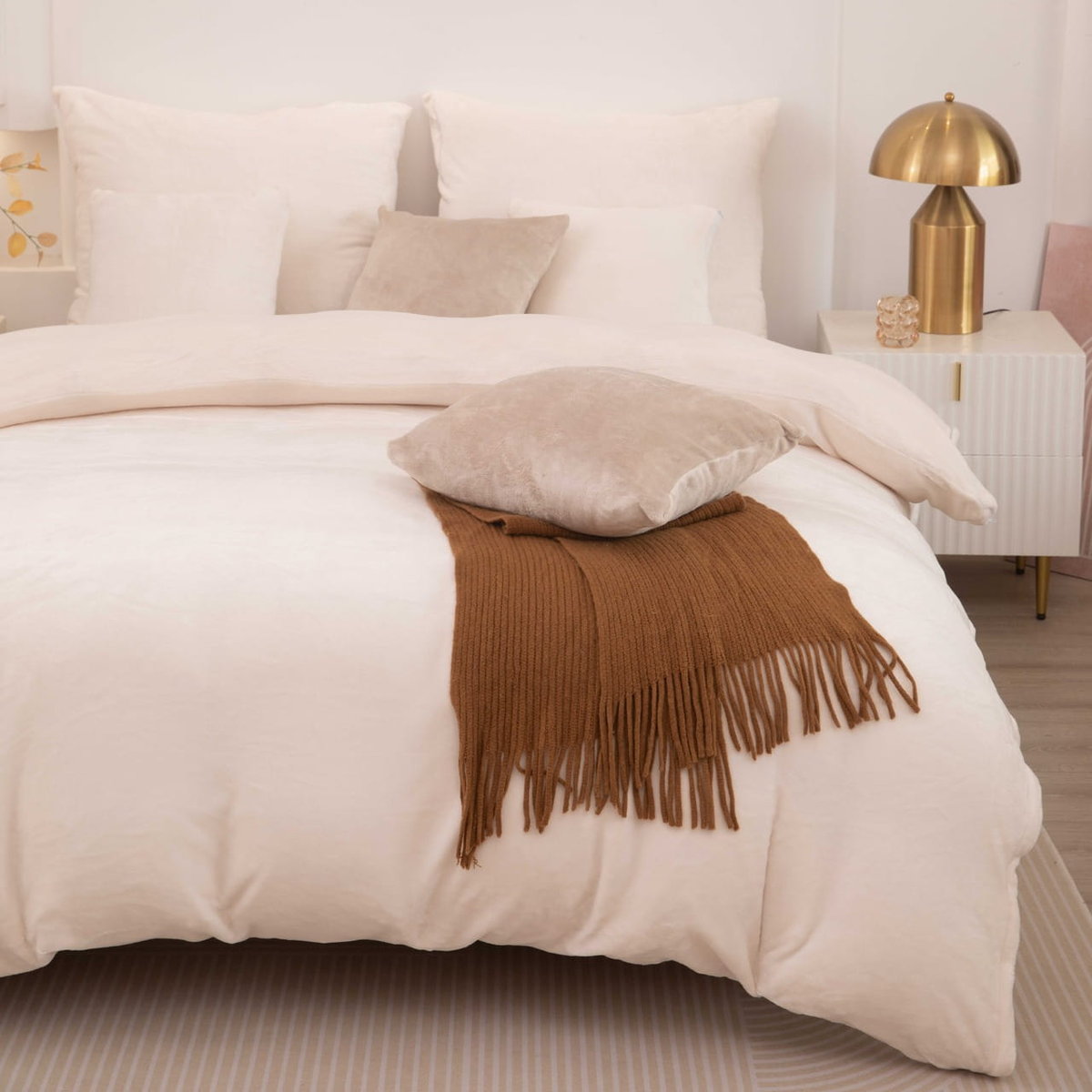 Kremowa Pościel MIŚ Z Mikrofibry 220x200 Cozy