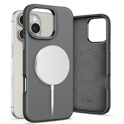 Etui TECH-PROTECT Silicone Pure MagSafe do Apple iPhone 16 Pro Grafitowy
