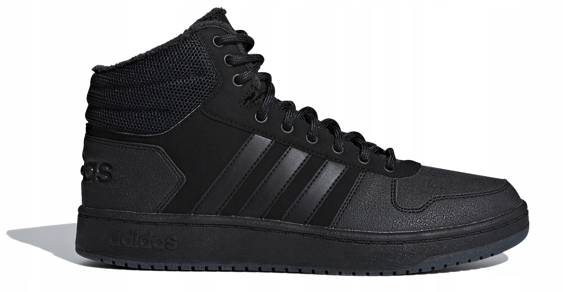 Buty Męskie Zimowe Adidas Hoops 2.0 MID B44621 Classic Ocieplane Black