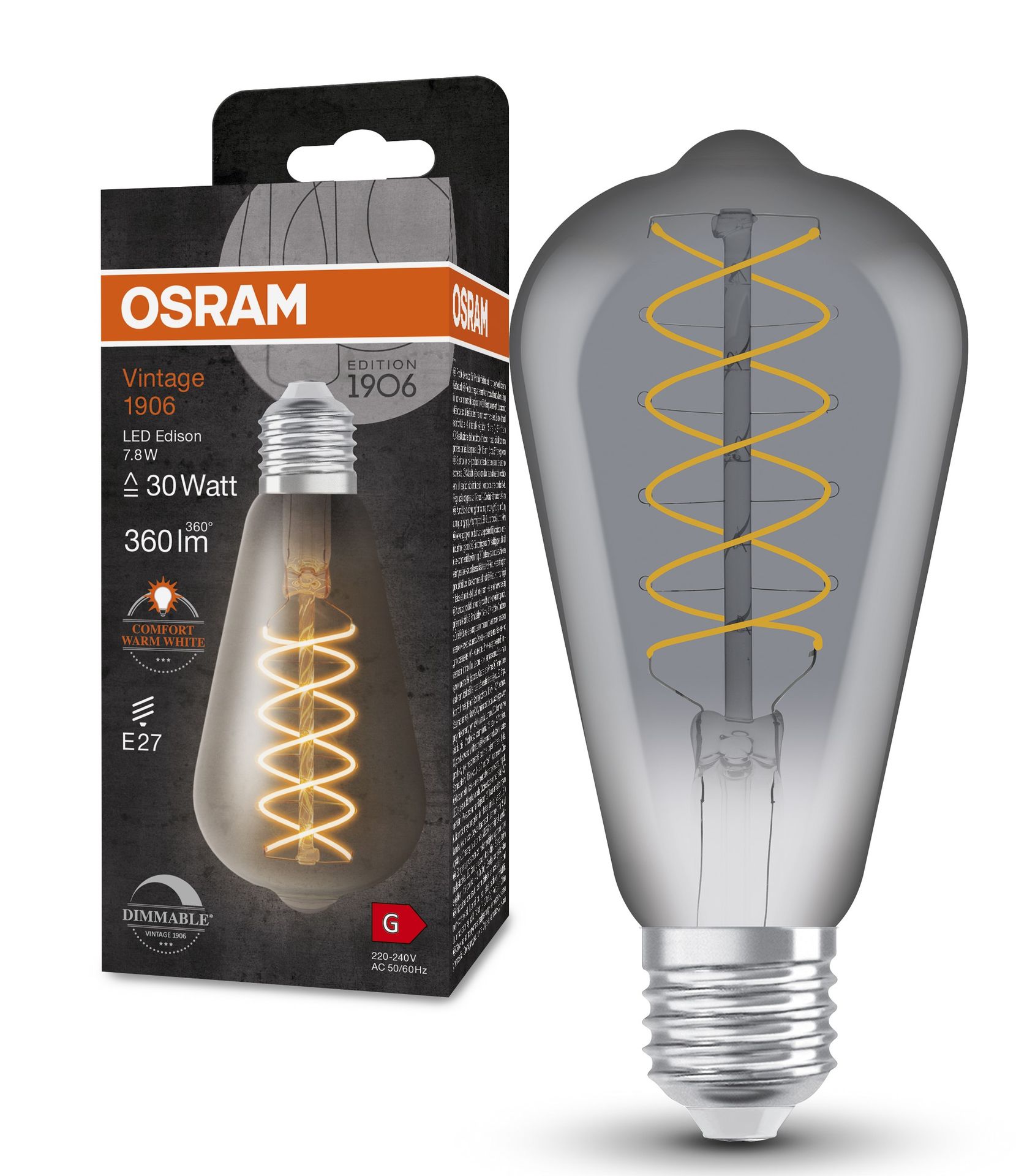 Osram Led Vintage Edison żarówka dekoracyjna 7.8W 360lm 1800K E27 DIM