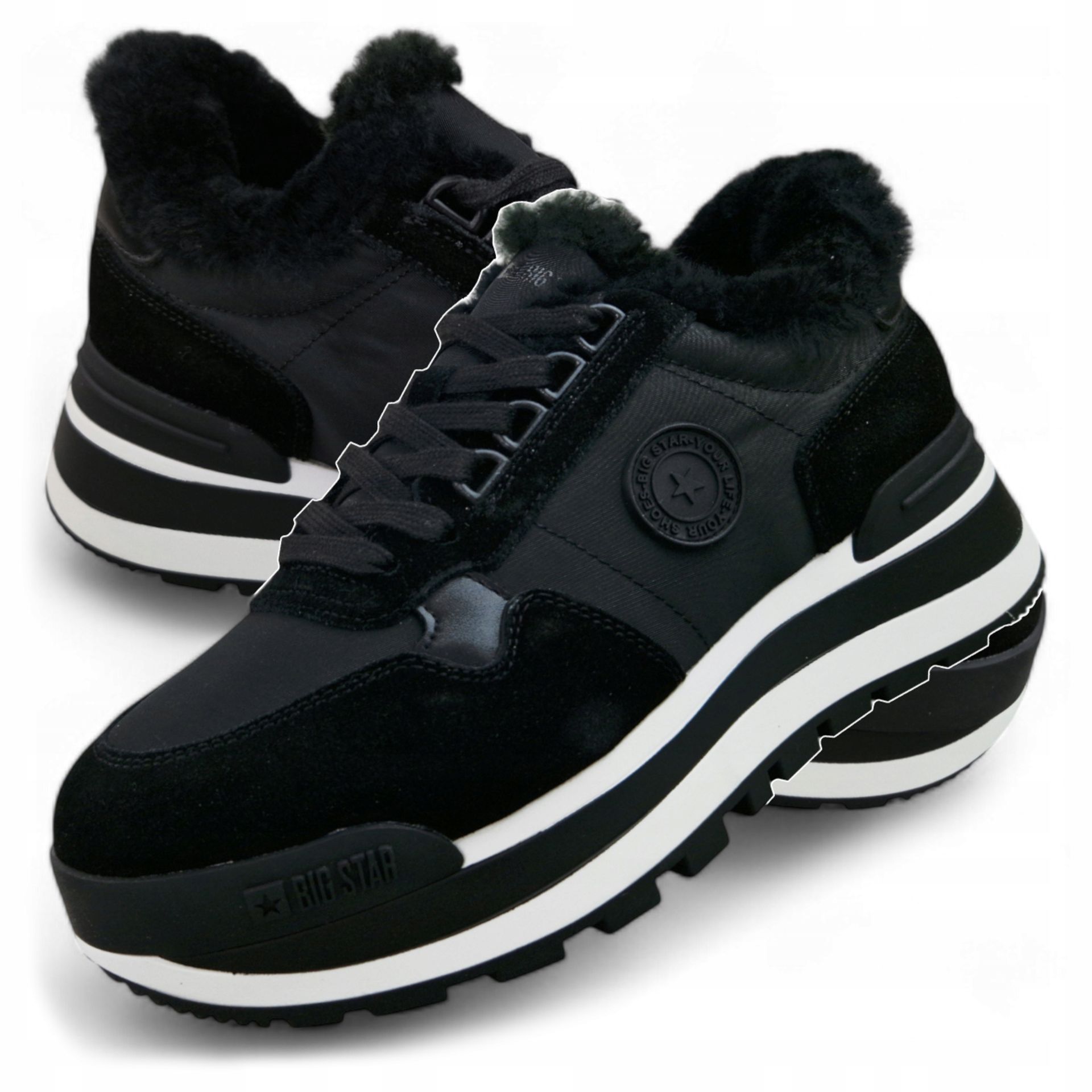 Buty zimowe Damskie Sportowe ocieplane Big Star na platformie OO274a216 38