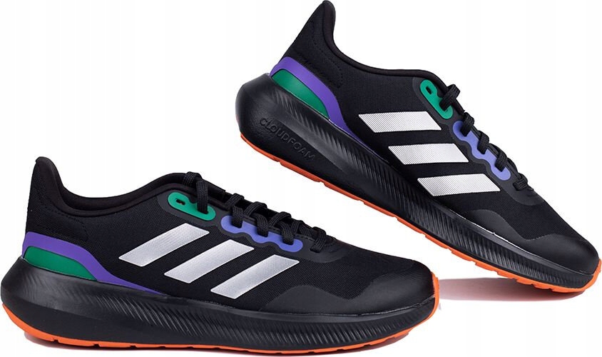 Buty Męskie Adidas Runfalcon 3 Tr Czarno-zielono-fioletowe HP7570 r 41 1/3