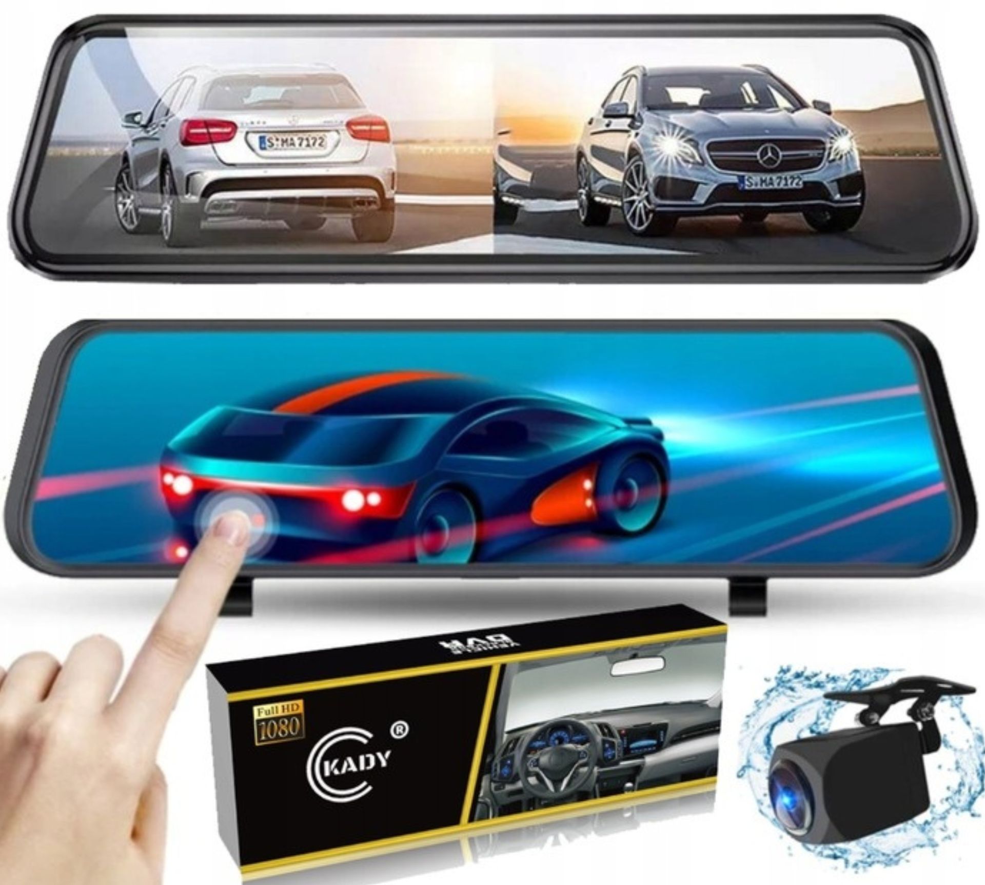 Kady Rejestrator -kamera Samochodowa -cofania- Lusterko- Cały Dotykowy