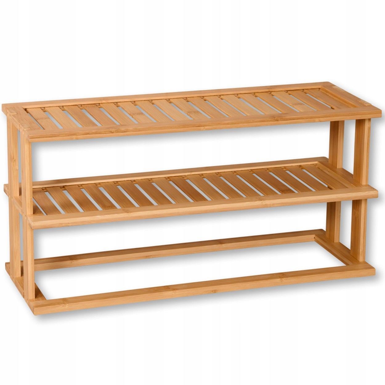 Bambusowa półka kuchenna na blat na Przyprawy Słoiki 2 Poziomy 55x20xh27 cm