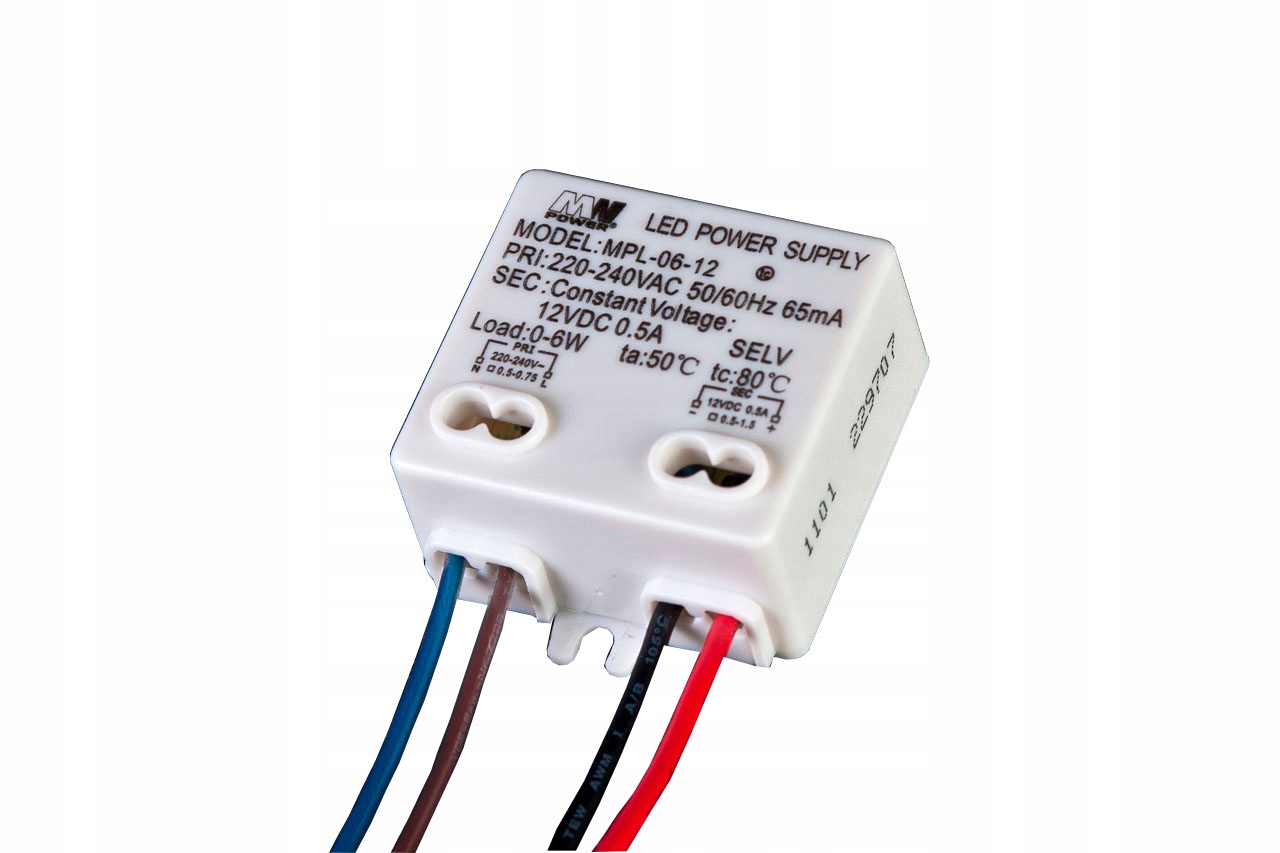 Zasilacz led 12V DC 6W 0,5A MPL-06-12 dopuszkowy