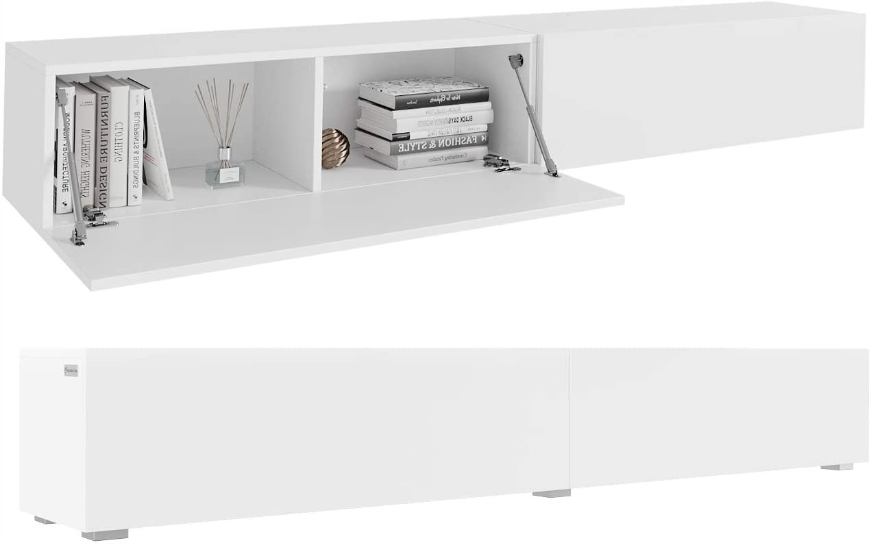 Szafka Rtv Kira Lowboard 210 cm szafka pod telewizor biały mat