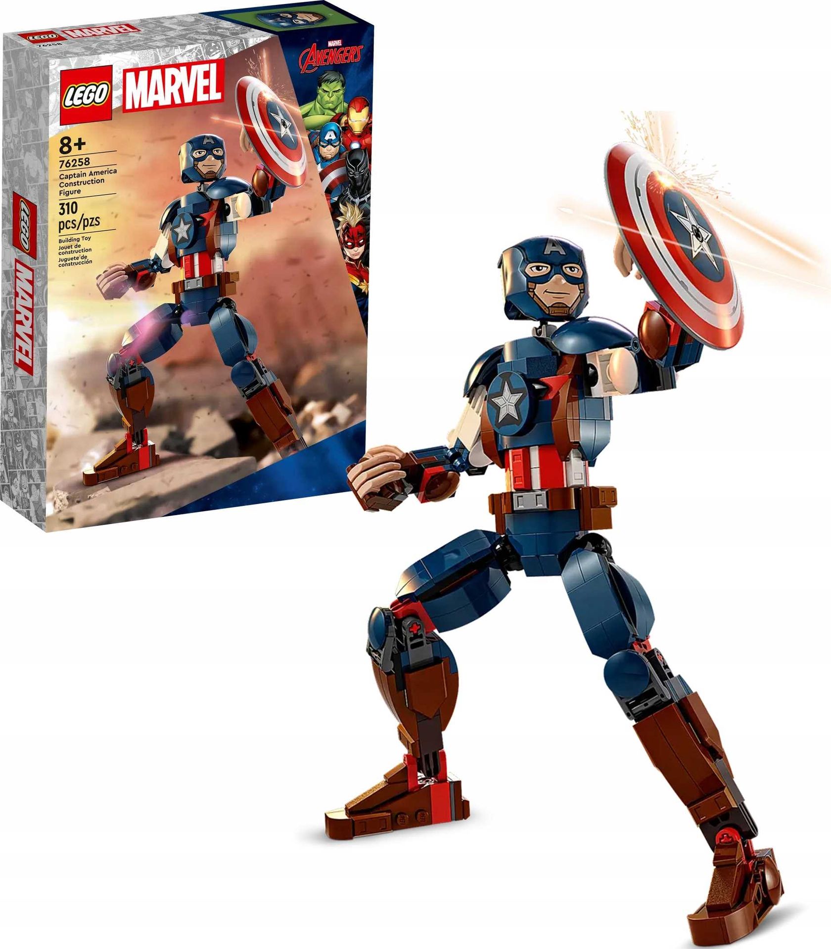 76258 Lego Heroes Figurka Kapitana Ameryki do zbudowania