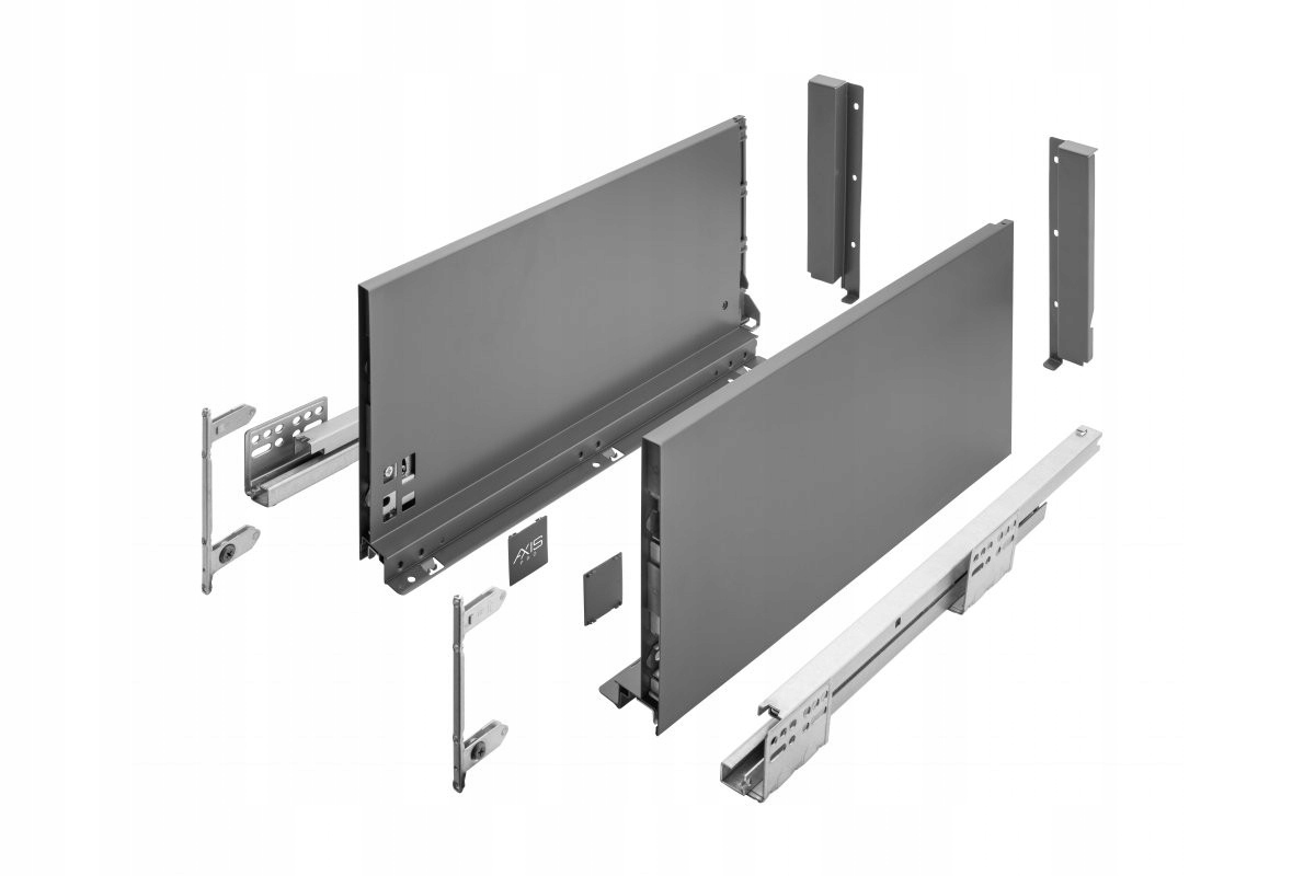 Szuflada Gtv Axis Pro 400 mm Antracyt Bardzo Wysoka H199 mm